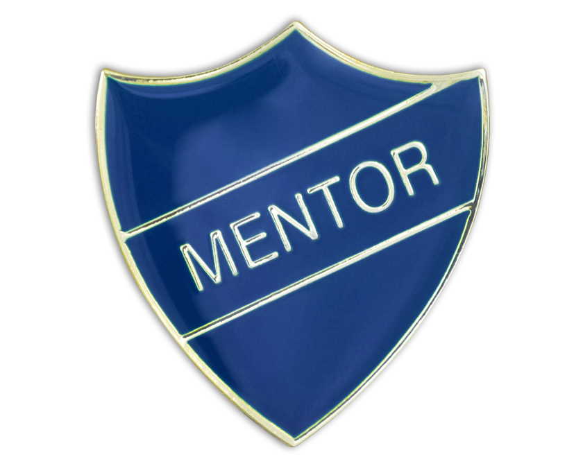 MENTOR badge blue and gold (pack of 5)