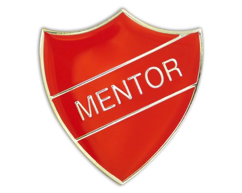 MENTOR badge red and gold (pack of 5)