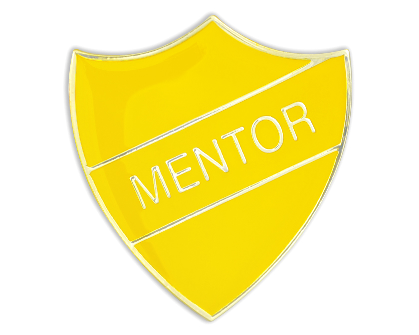 MENTOR badge yellow and gold (pack of 5)