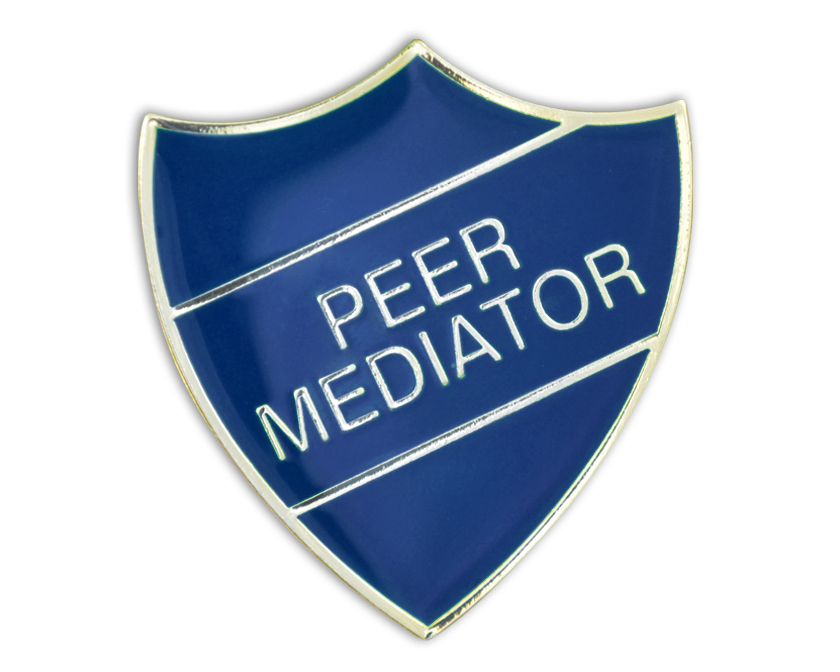 PEER MEDIATOR badge blue and gold (pack of 5)