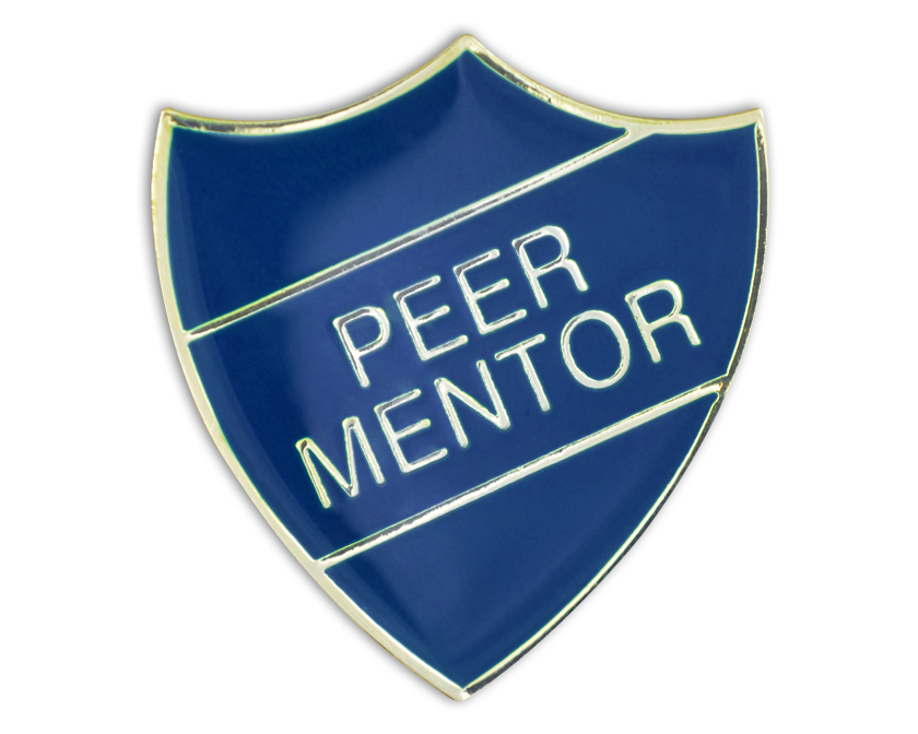 PEER MENTOR badge blue and gold (pack of 5)
