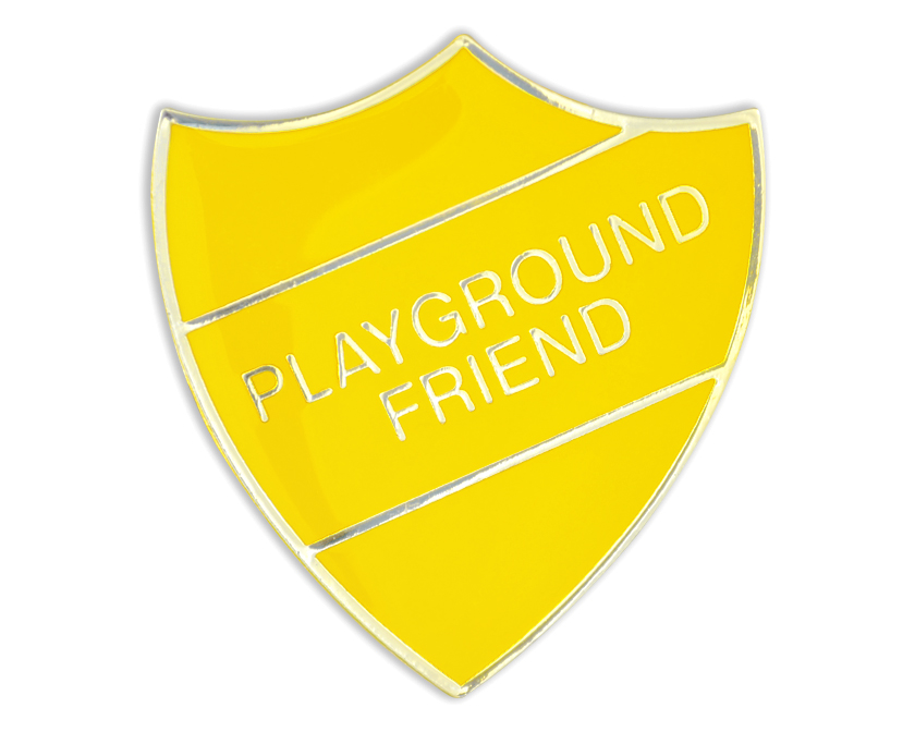 PLAYGROUND FRIEND shield badge (pack of 5) - Yellow