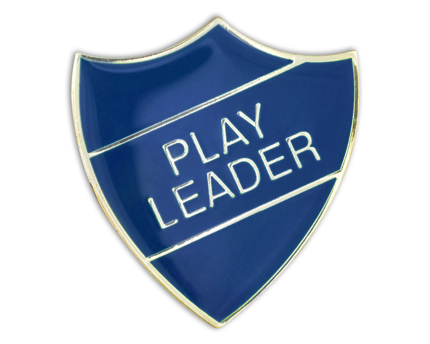 PLAY LEADER shield badge (pack of 5) - Blue