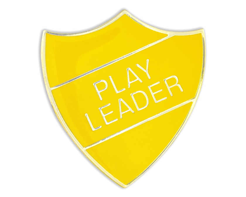 PLAY LEADER badge yellow and gold (pack of 5)