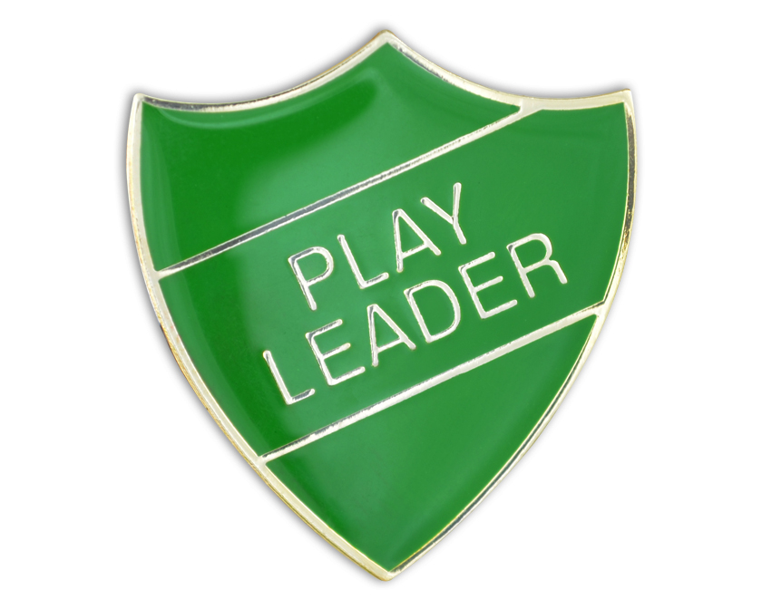 PLAY LEADER badge green and gold (pack of 5)