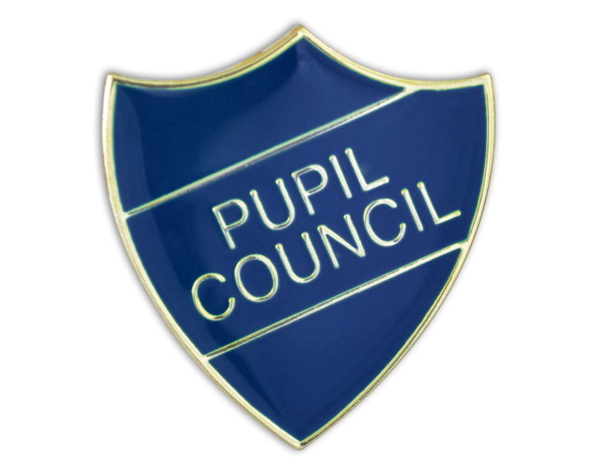PUPIL COUNCIL badge blue and gold (pack of 5)