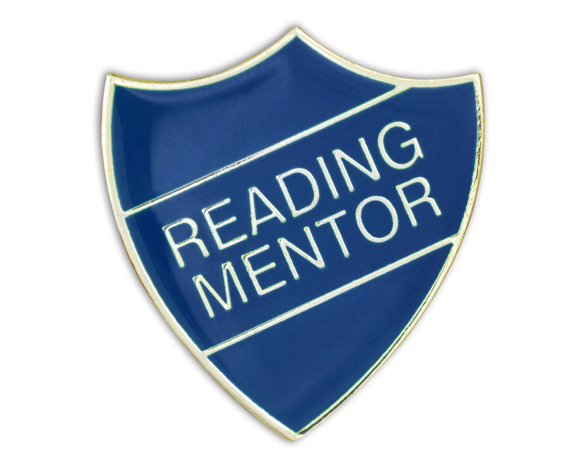 READING MENTOR badge blue and gold (pack of 5)