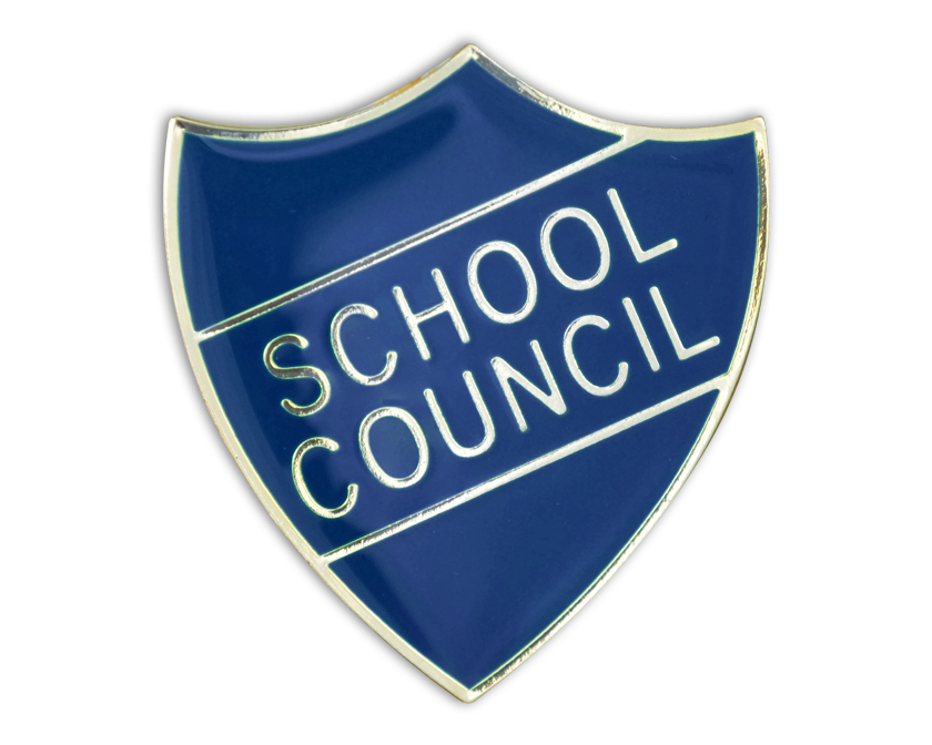 SCHOOL COUNCIL badge blue and gold (pack of 5)