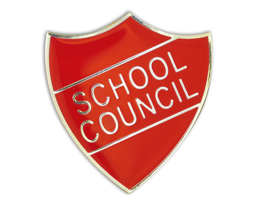 SCHOOL COUNCIL shield badge (Pack of 5) - Red