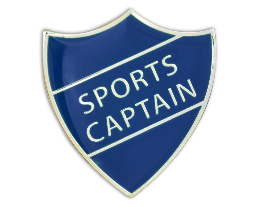 SPORTS CAPTAIN shield badge (pack of 5) - Blue