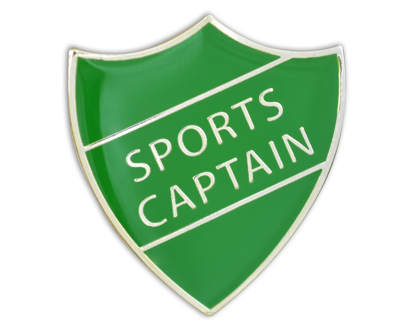 SPORTS CAPTAIN shield badge (pack of 5) - Green