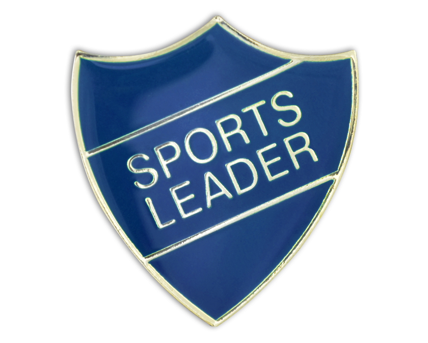 SPORTS LEADER badge blue and gold (pack of 5)