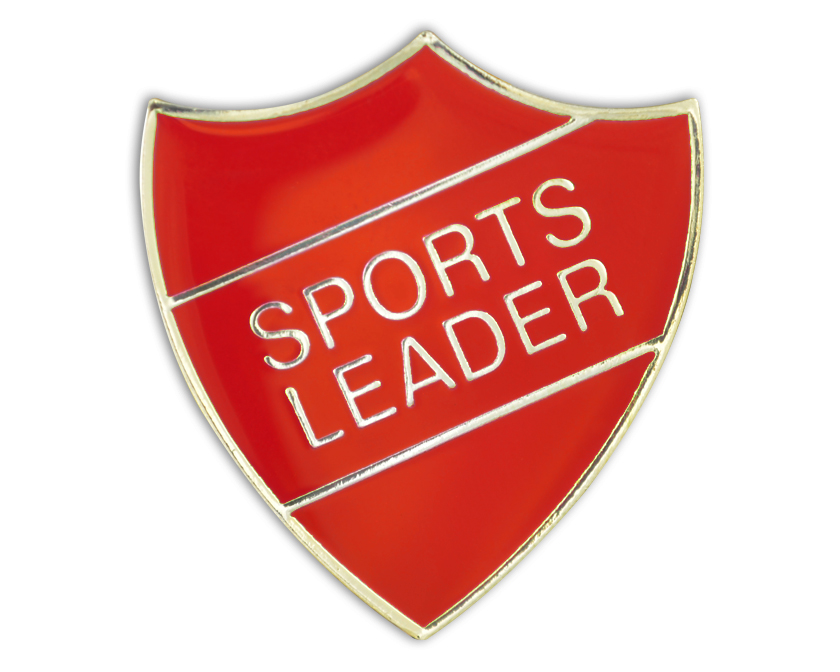 SPORTS LEADER badge red and gold (pack of 5)