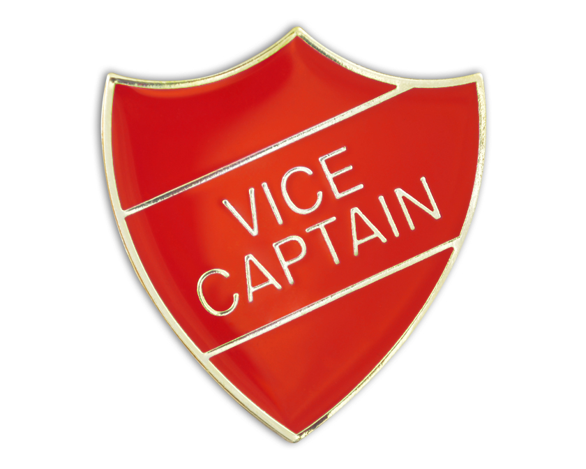 VICE CAPTAIN shield badge (pack of 5) - Red