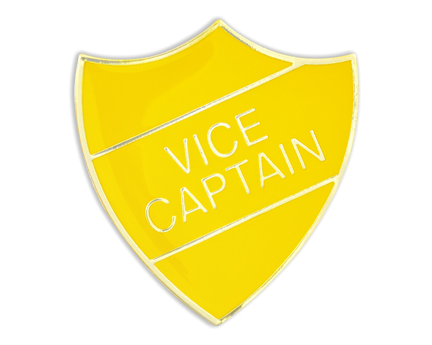 VICE CAPTAIN shield badge (pack of 5) - Yellow