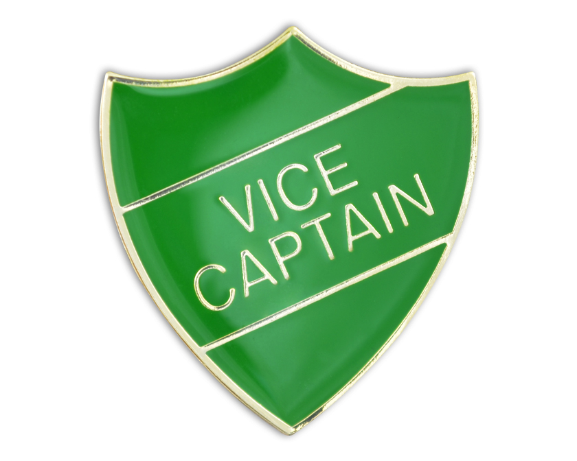 VICE CAPTAIN shield badge (pack of 5) - Green
