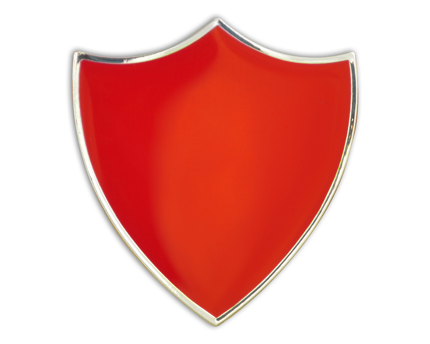 Red Shield badge (pack of 5)