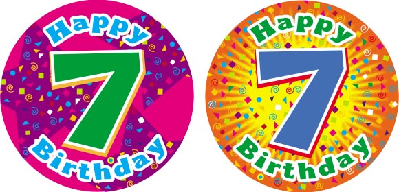 7th Happy birthday sticker
