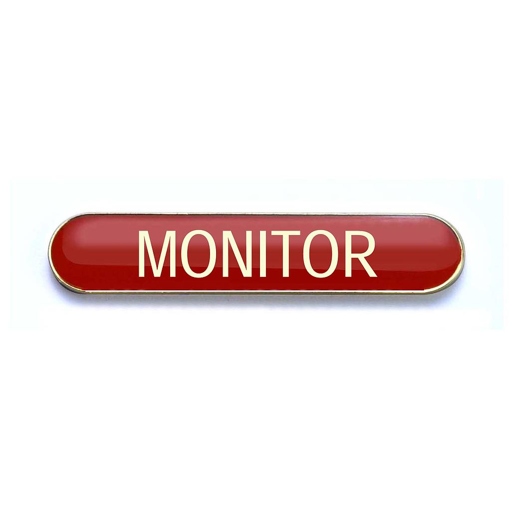 Monitor Enamel Bar Badge Red (pack of 5)