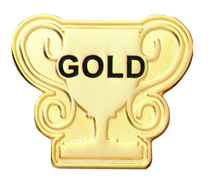 Gold Trophy badge (pack of 5)