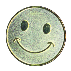 SMILEY FACE enamel badge (pack of 5) - Gold
