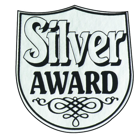 Metallic ''Silver Award'' shield sticker
