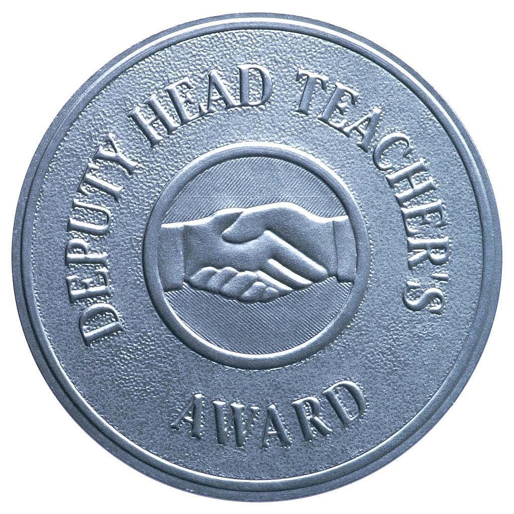 Metallic embossed 'Deputy headteachers award' sticker