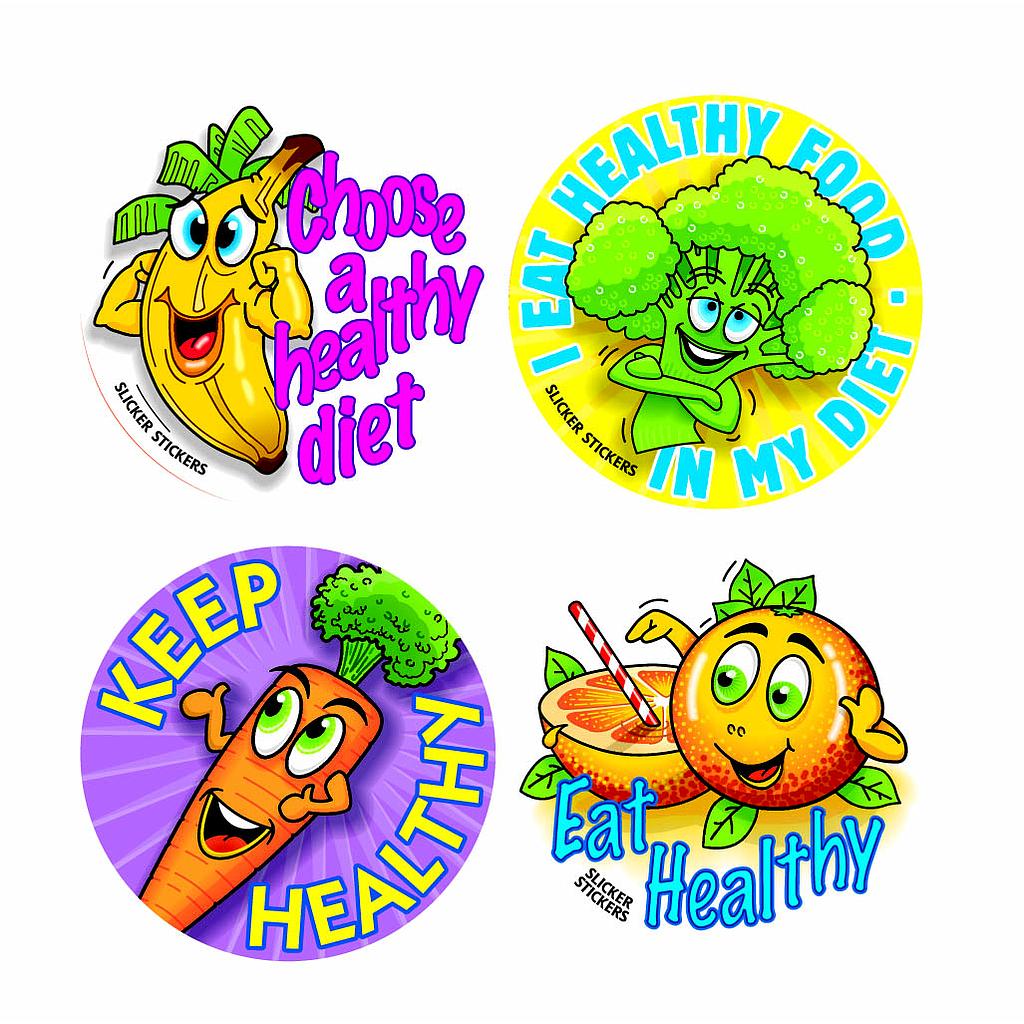 Healthy eating stickers quad pack