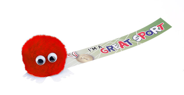 I'm a great sport sticker bug - red