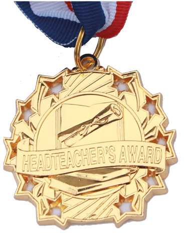 Headteacher's Award medal with neck ribbon
