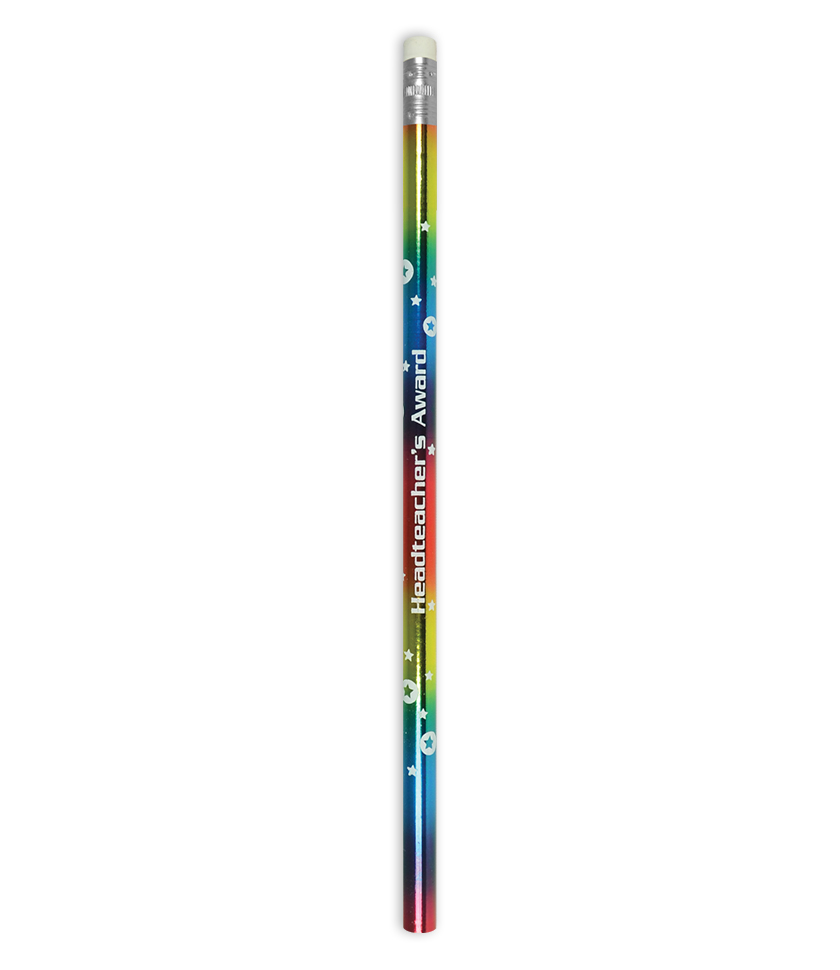 Metallic rainbow 'Headteachers Award' pencil