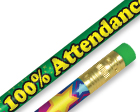100% Attendance Award Pencil