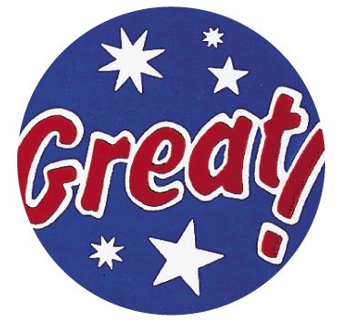 Metallic 'Great' sticker