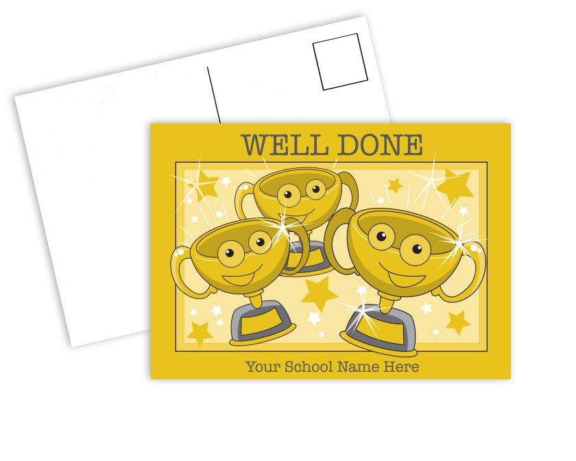 Personalised Postcards - Gold Trophies - PCBack2