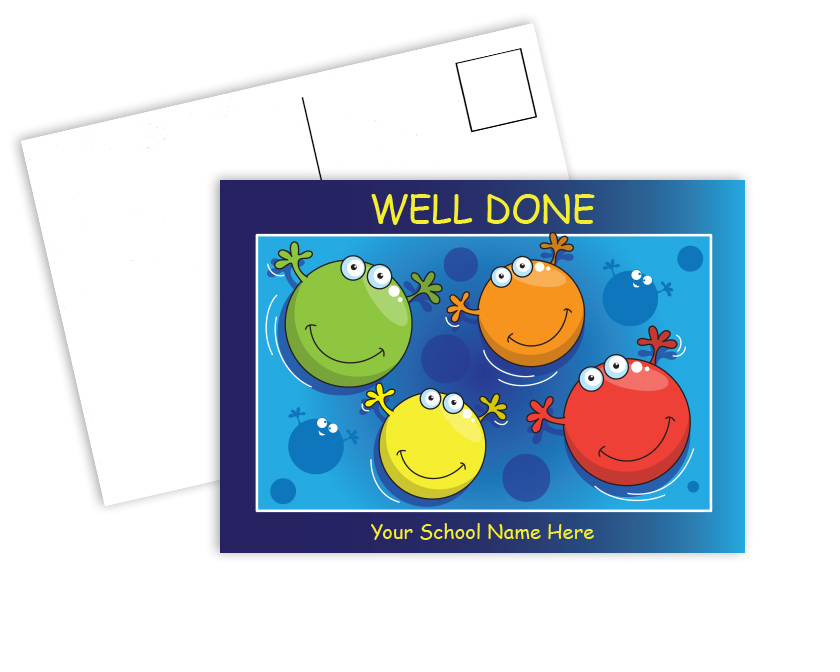 Personalised Postcards - smiling characters - PCBack1
