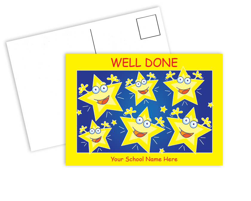 Personalised Postcards - smiling stars - PCBack2