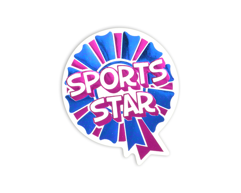 Sports Star Rosette Sticker