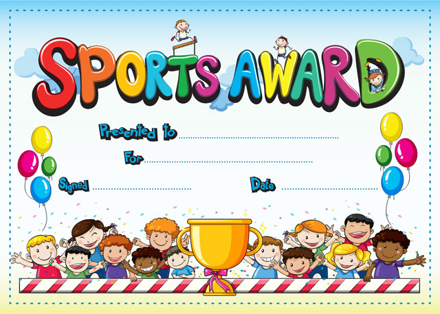 Kids Sports Award certificate