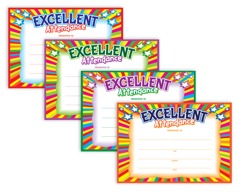 Excellent Attendance Certificates
