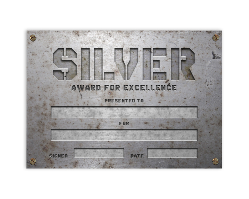 Silver - metal style certificate