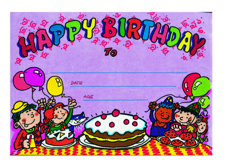 Happy Birthday certificate