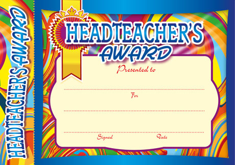 Headteacher's Certificates with tear-off bookmark