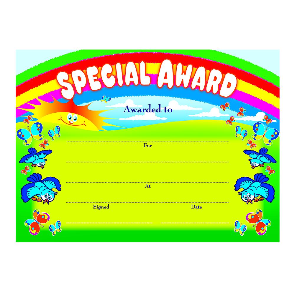 Special Award Rainbow Certificate