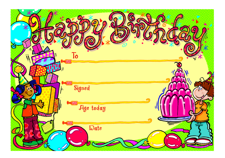 Happy Birthday' party certificate