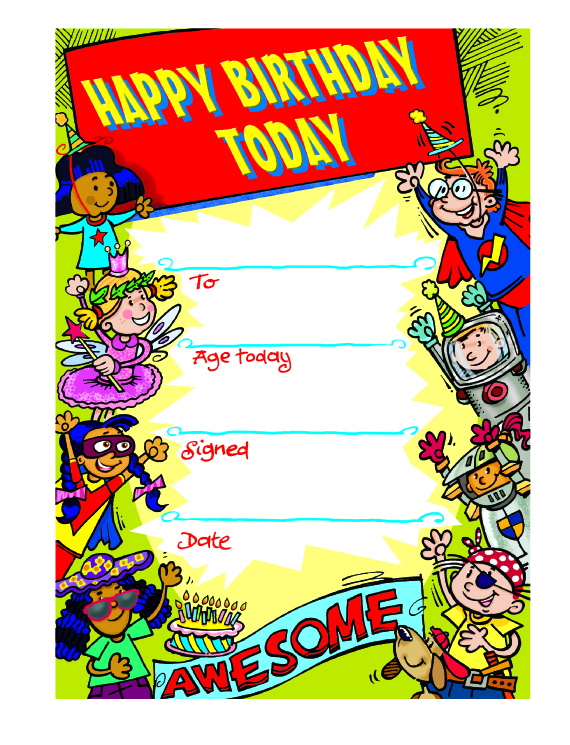 Happy Birthday Today' certificate