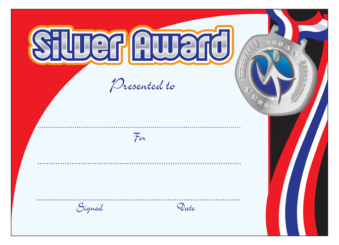 Silver Award' Olympic certificate