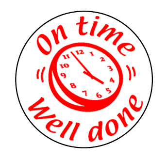 On Time Well Done stamper