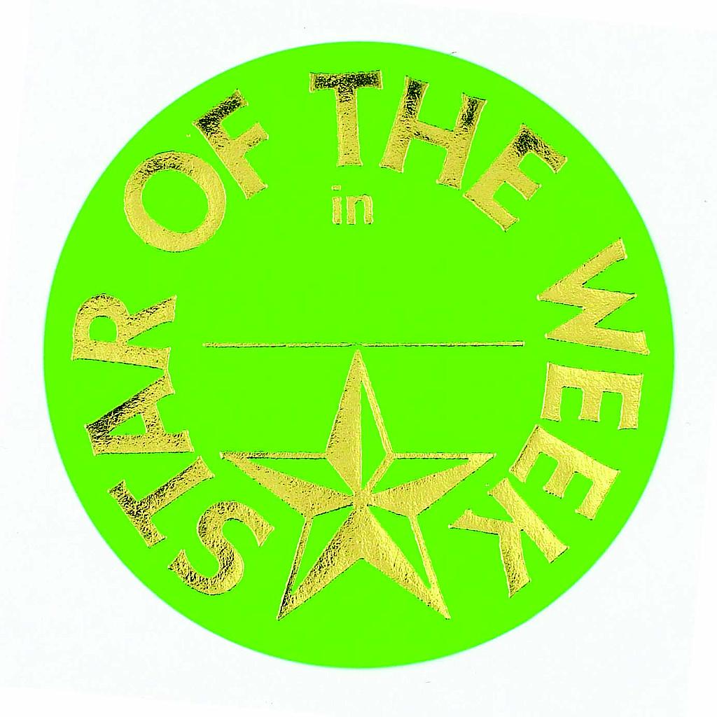 Metallic 'Star of the week' sticker