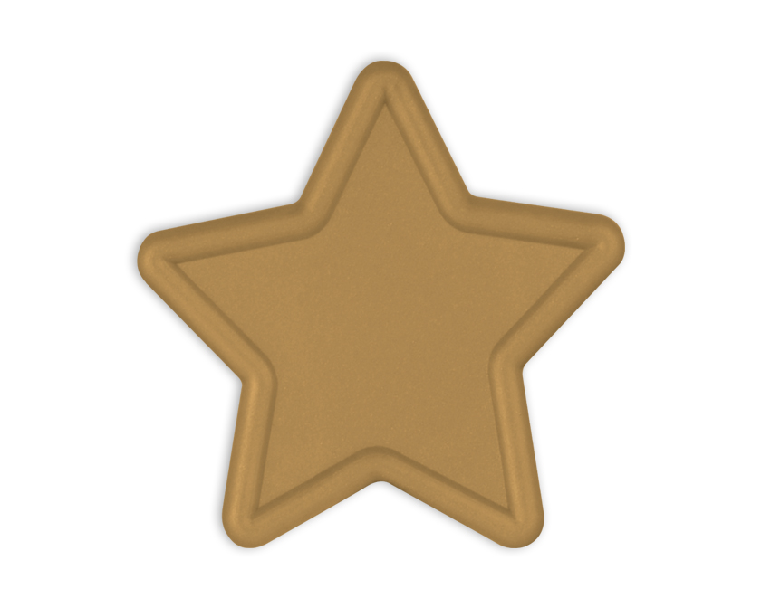 Gold star plastic tokens (pack of 25)