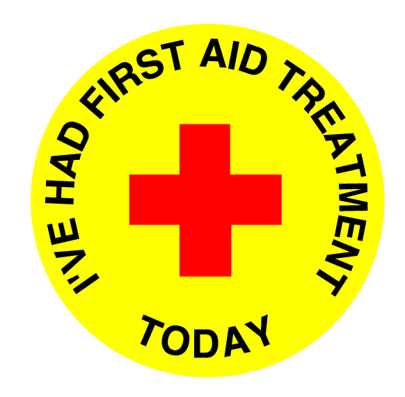 I've had first aid treatment today' sticker